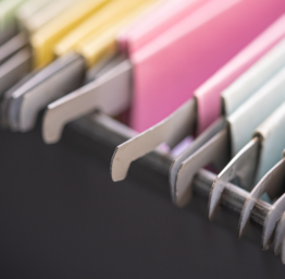 Close up view of documents in files placed in the filing cabinet
